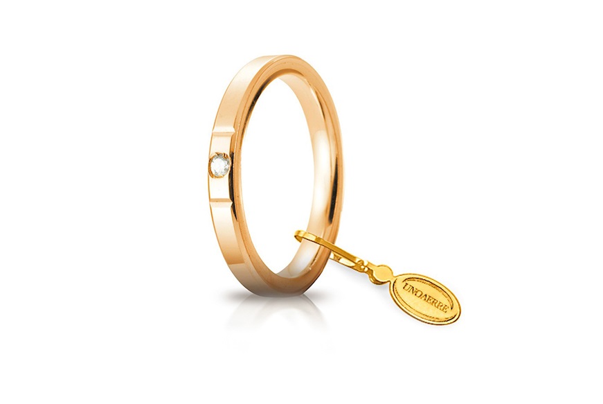 Wedding ring Cerchio di Luce gold 750‰ with diamond Unoaerre