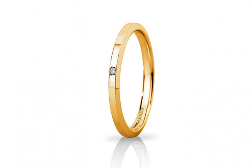 Fede Hydra oro 750‰ con diamante Unoaerre