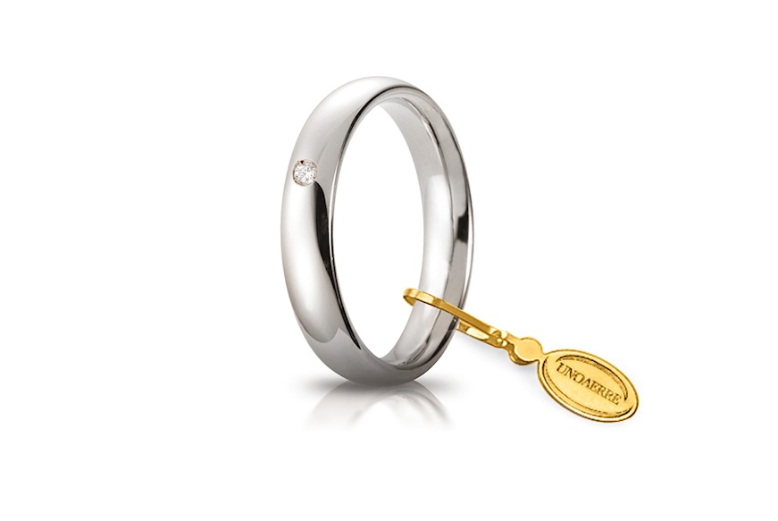 Fede Comoda oro 750‰ con diamante Unoaerre