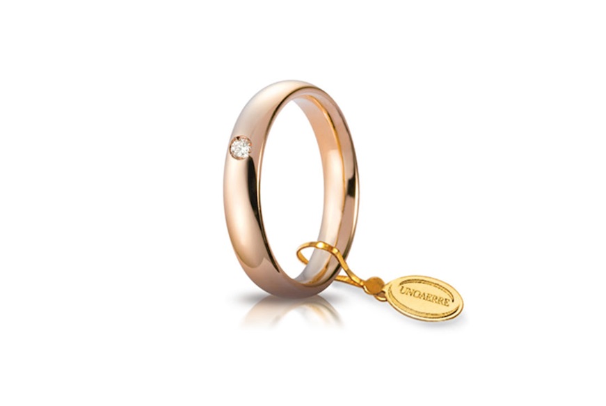 Wedding ring Comoda gold 750‰ with diamond Unoaerre