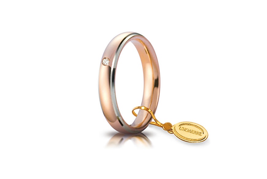 Fede Comoda oro 750‰ con diamante Unoaerre