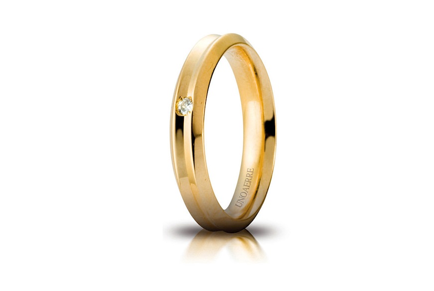 Fede Corona oro 750‰ con diamante Unoaerre
