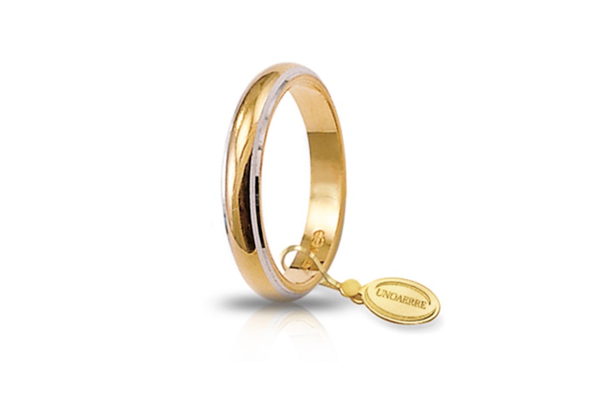 Fede Classica oro 750‰ oro giallo con bordi rodiati Unoaerre