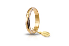 Fede Classica oro 750‰ oro giallo con bordi rodiati Unoaerre