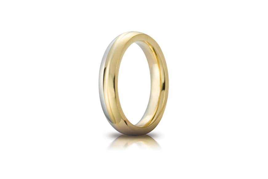 Fede Eclissi oro 750‰ bianco e giallo Unoaerre