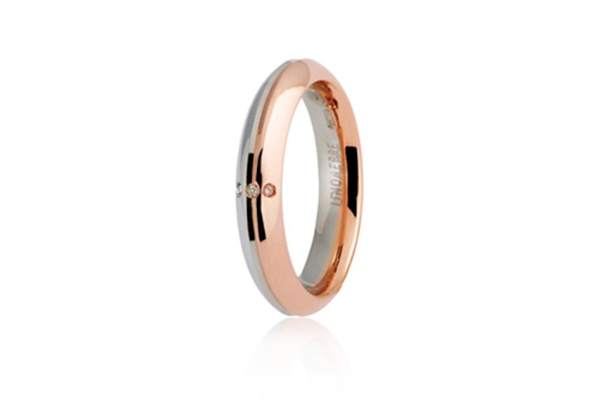 Fede Eterna oro 750‰ oro bianco e oro rosa con diamanti ct. 0,01 Unoaerre