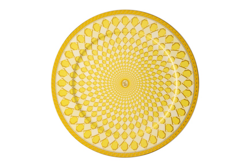 Piatto segnaposto Signum Jonquil porcellana Swarovski x Rosenthal