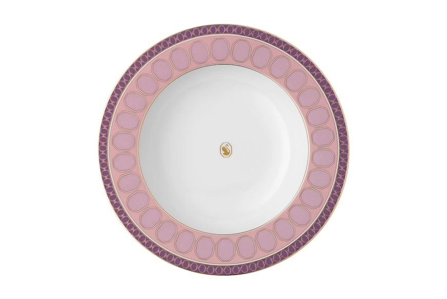 Deep plate Signum Rose porcelain Swarovski x Rosenthal