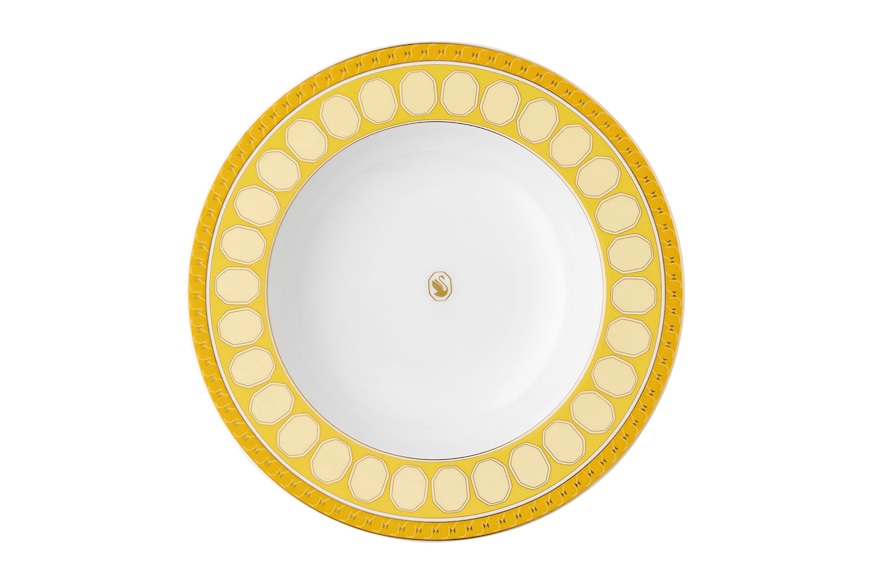 Deep plate Signum Jonquil porcelain Swarovski x Rosenthal