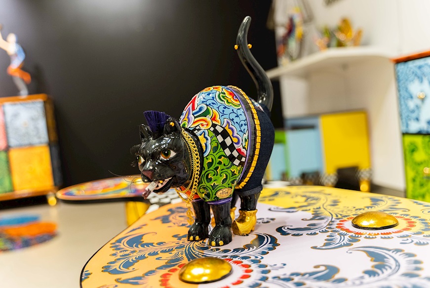Gatto DJ Bandit M dipinto a mano Tom's Drag
