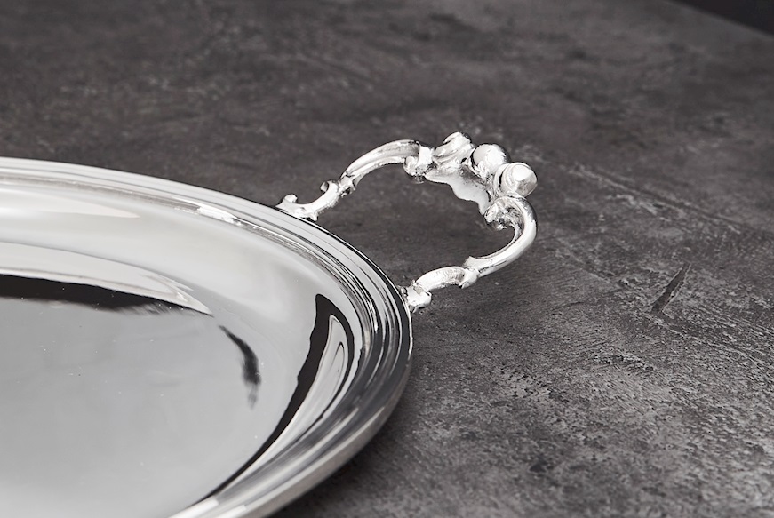 Oval Tray silver 1159 grammi in English style Zanolli Vintage