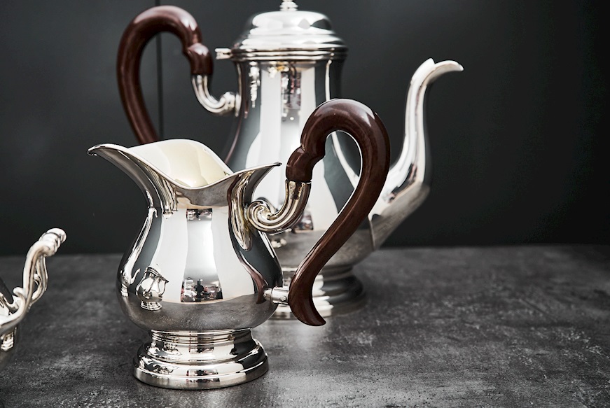 Servizio da the e caffè argento 2000 grammi 4 pezzi in stile Inglese usato ricondizionato Zanolli Vintage