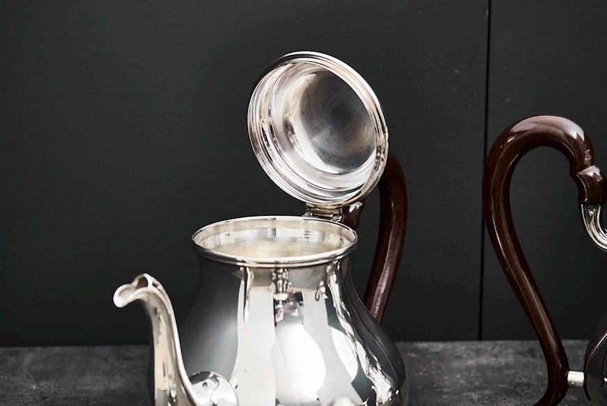 Servizio da the e caffè argento 2000 grammi 4 pezzi in stile Inglese usato ricondizionato Zanolli Vintage