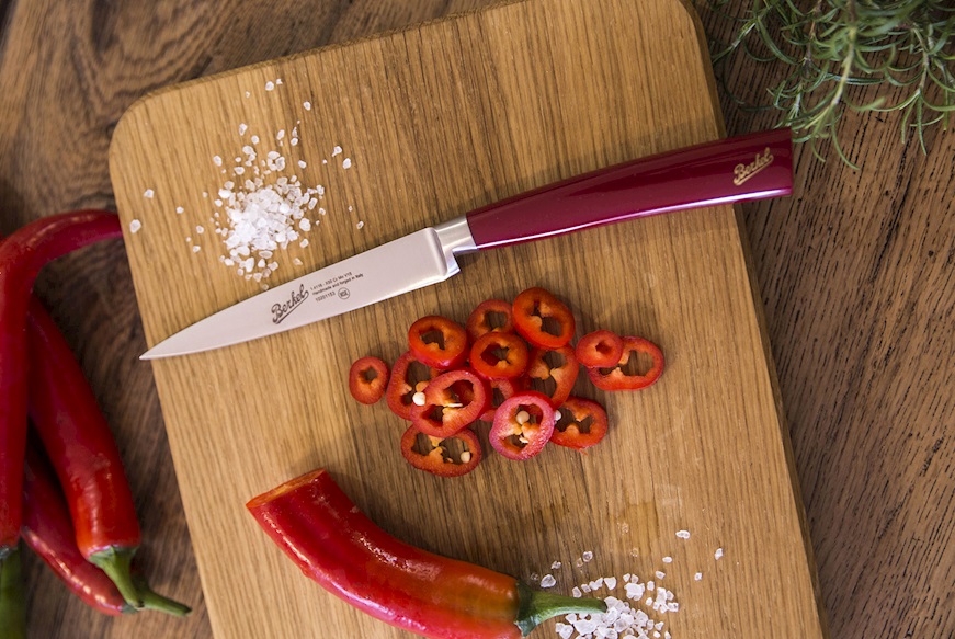 Paring knife Elegance steel with red handle Berkel