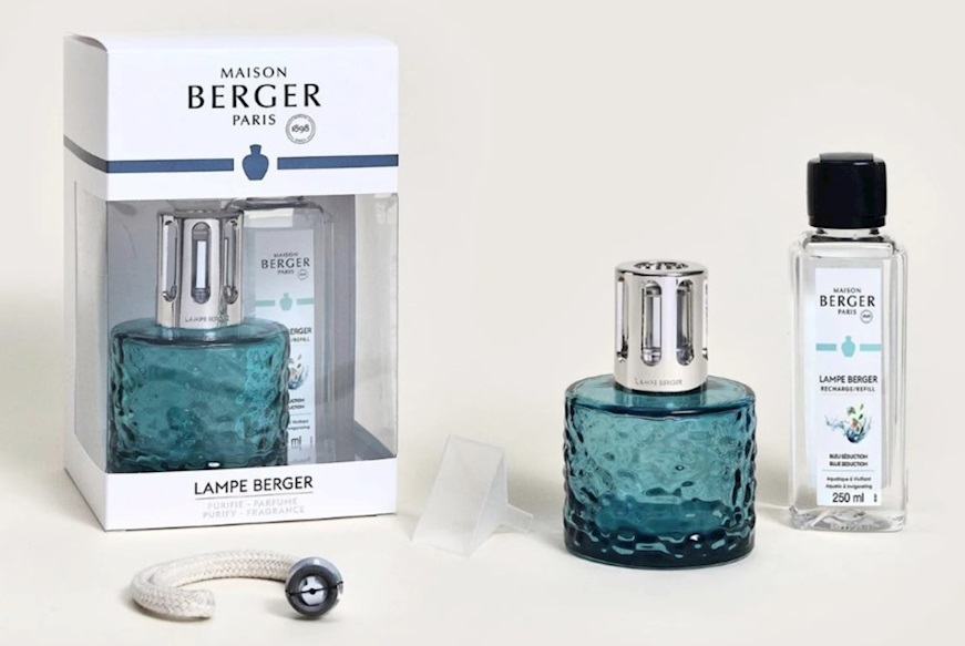 Cofanetto Lampada Catalitica Mirage Bleue con profumo 250 ml Bleu Seduction Maison Berger Paris