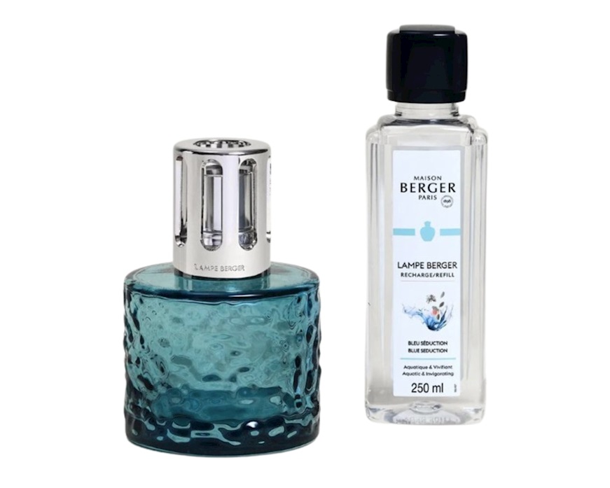 Gift pack lamp Mirage Bleue with 250 ml perfume Bleu Seduction Maison Berger Paris