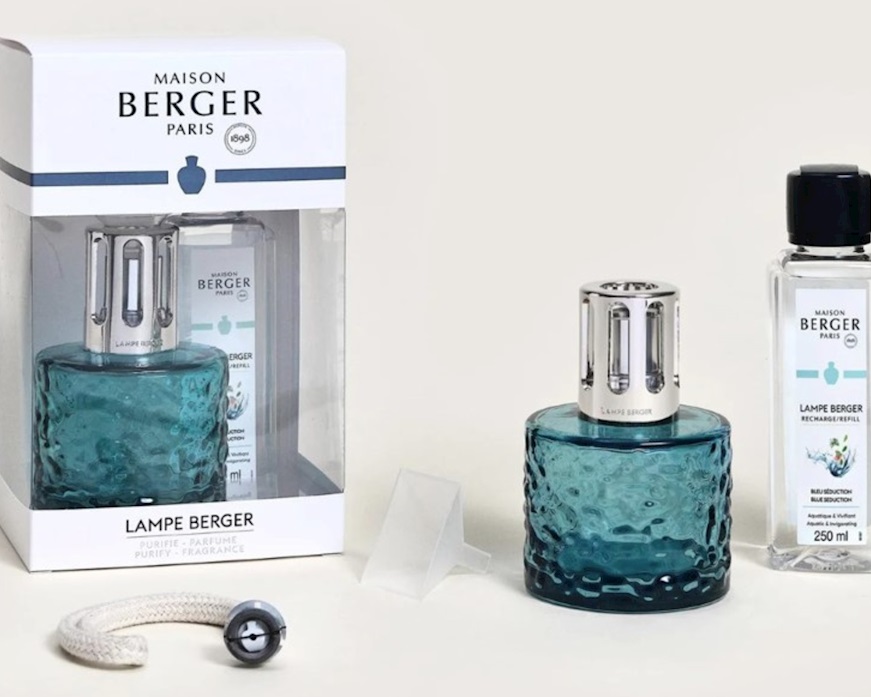 Gift pack lamp Mirage Bleue with 250 ml perfume Bleu Seduction Maison Berger Paris