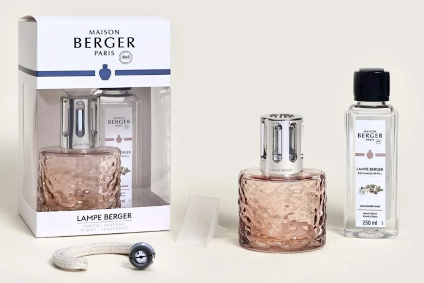 Gift Pack Lamp Mirage Rose Pale with 250 ml perfume Home Sweet Home Maison Berger Paris