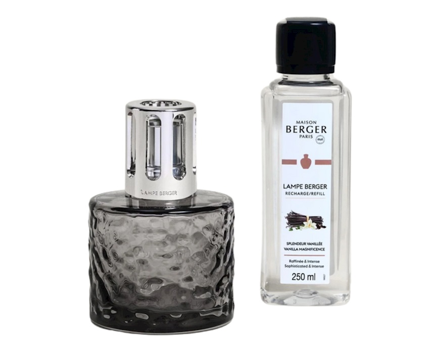 Gift pack lamp Mirage Noire with 250 ml perfume Splendeur Vanille Maison Berger Paris