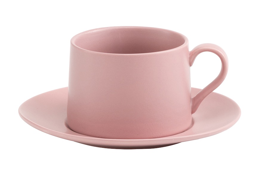 Tea cup with saucer Levante porcelain pink Zafferano