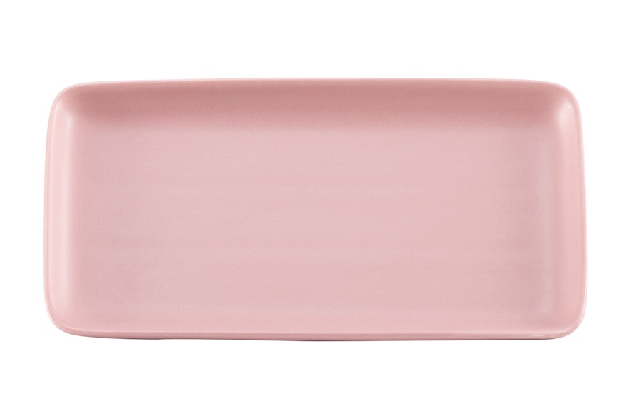 Piatto rettangolare Levante porcellana rosa antico Zafferano