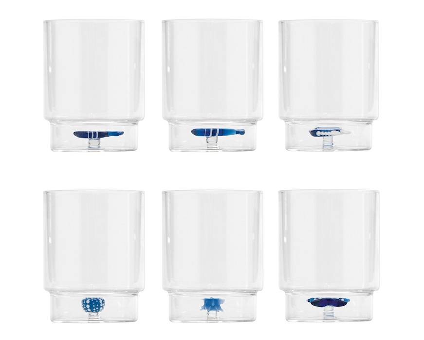 Confezione di bicchieri tumbler Teca Mare decori assortiti 6 pezzi Zafferano