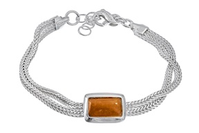 Bracciale Nara argento rettangolo avventurina rossa Selezione Zanolli