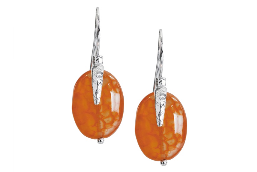 Earrings New Positano silver with red agate Selezione Zanolli