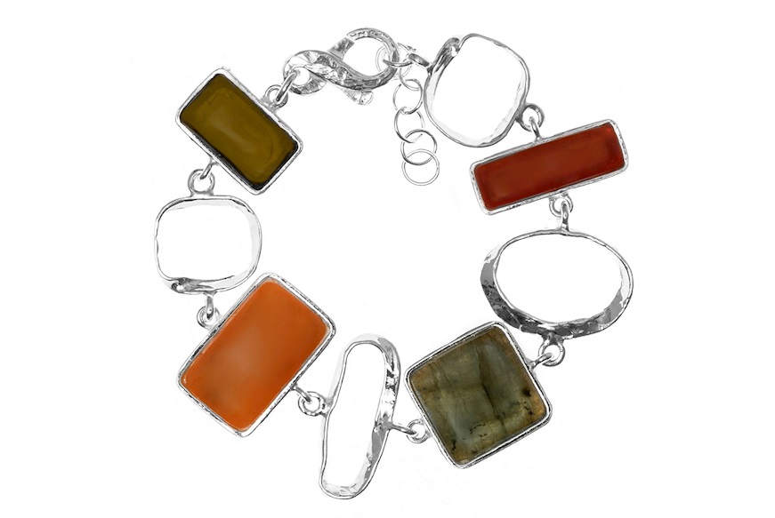 Bracelet Bonbons silver nacre and multicolor stones Selezione Zanolli