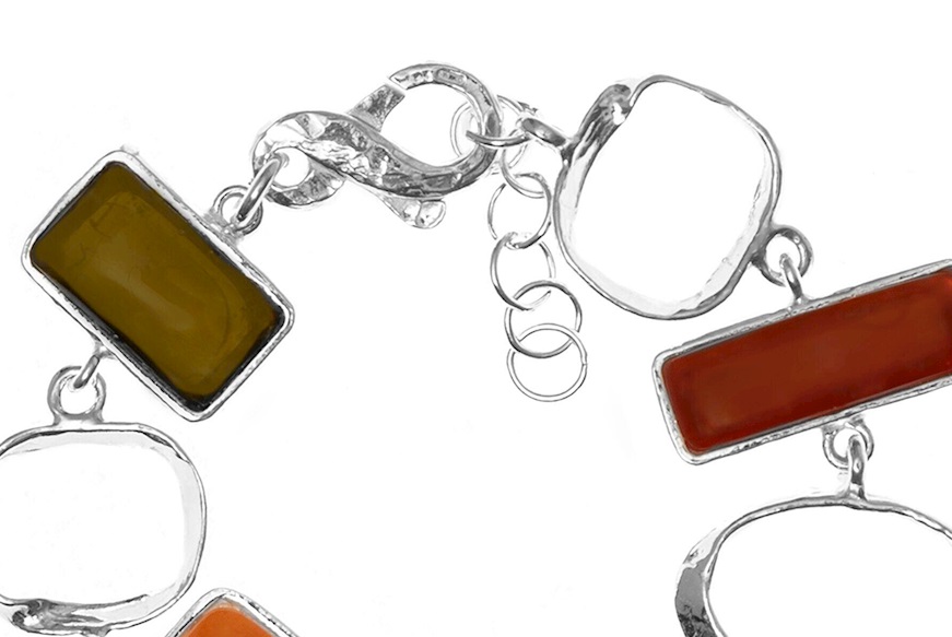 Bracelet Bonbons silver nacre and multicolor stones Selezione Zanolli