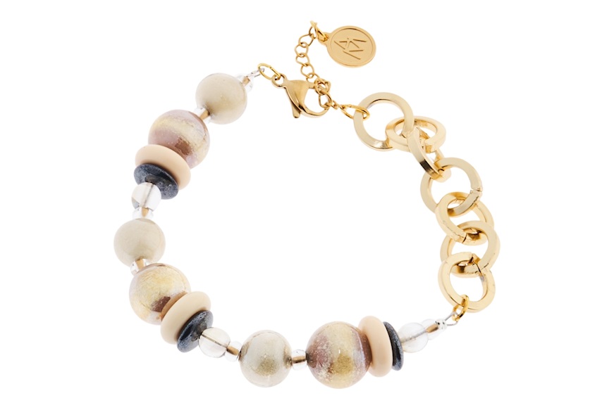 Bracciale Orchidea in vetro bianco avorio Antica Murrina