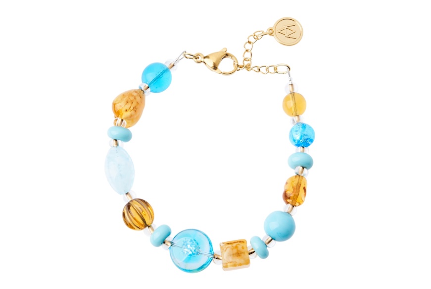 Bracciale Narciso in vetro azzurro Antica Murrina