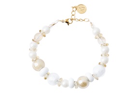 Bracciale Giglio in vetro bianco avorio Antica Murrina