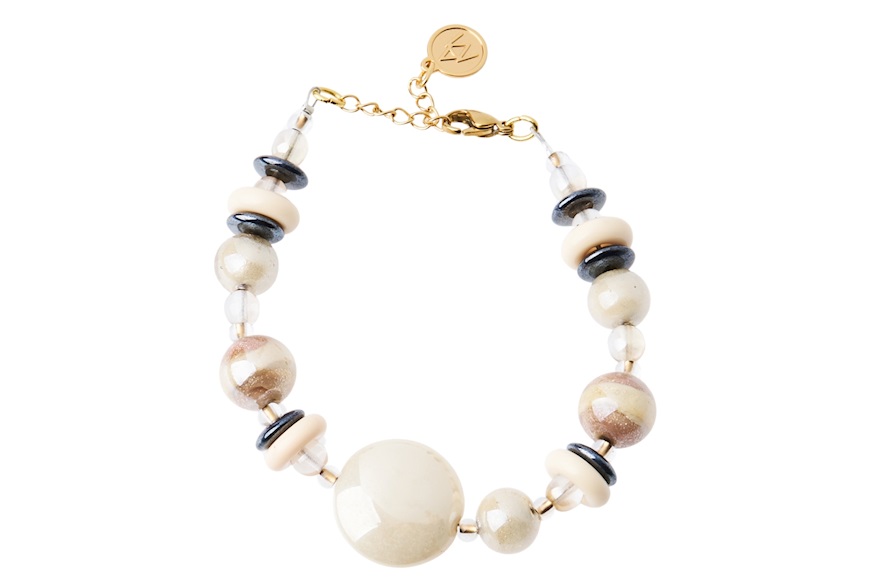 Bracelet Orchidea in ivory white glass Antica Murrina