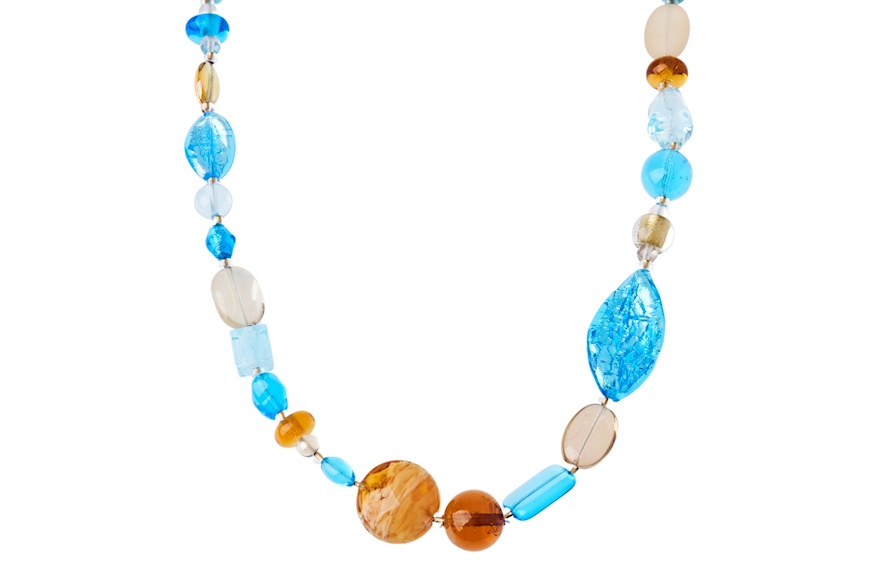 Collana Narciso in vetro azzurro Antica Murrina