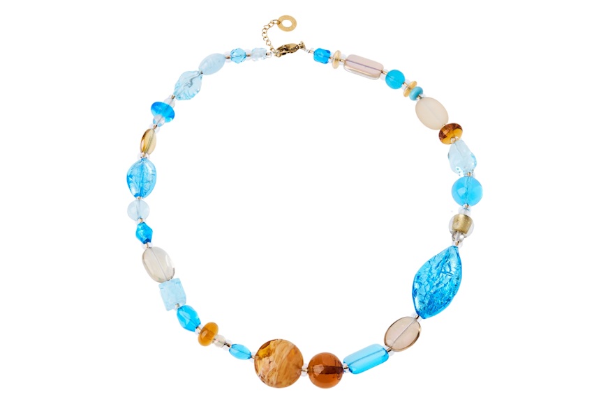 Collana Narciso in vetro azzurro Antica Murrina