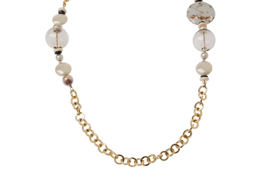 Collana Orchidea in vetro bianco avorio Antica Murrina