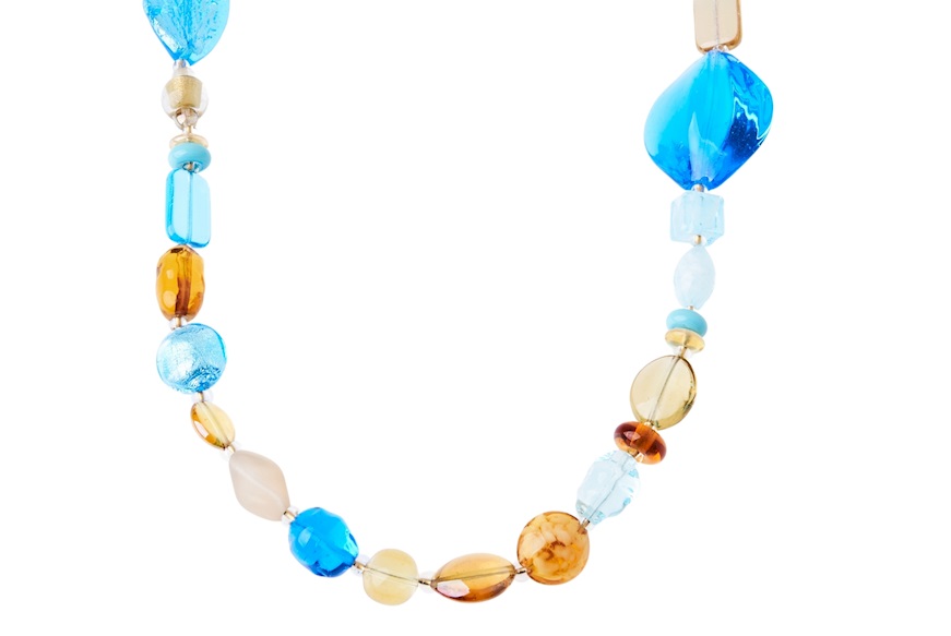 Collana Narciso in vetro azzurro Antica Murrina