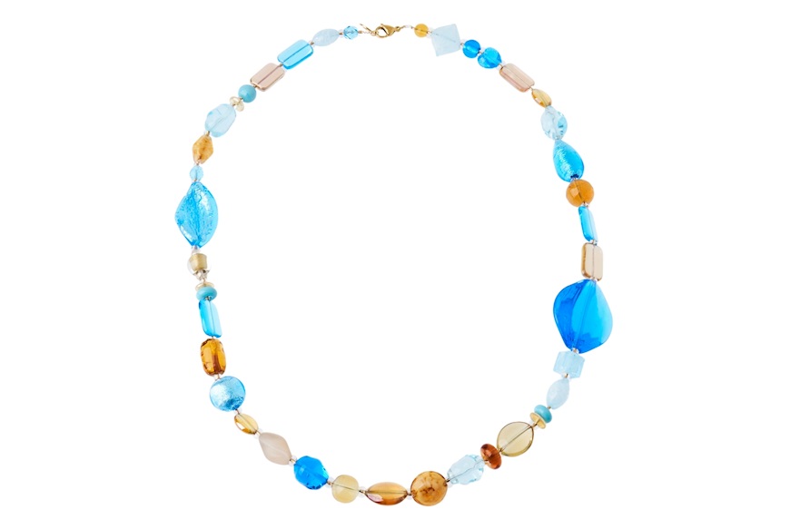 Collana Narciso in vetro azzurro Antica Murrina