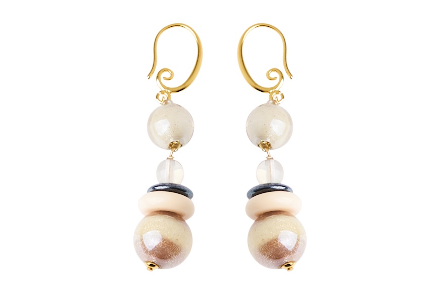 Earrings Orchidea in ivory white glass Antica Murrina