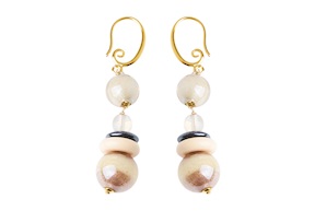 Earrings Orchidea in ivory white glass Antica Murrina