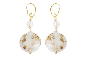 Earrings Orchidea in ivory white glass Antica Murrina