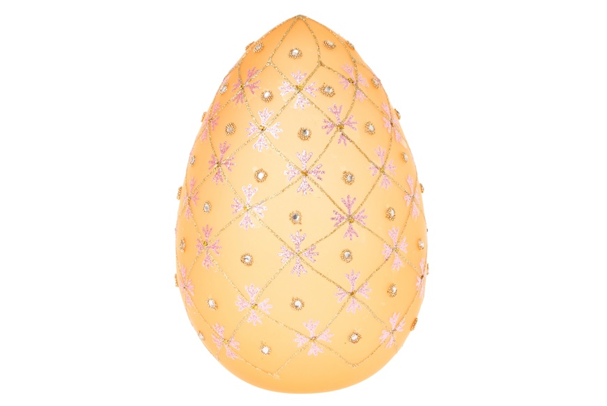 Idea Regalo Pasqua Uovo luminoso decorato arancio con luce LED Selezione Zanolli