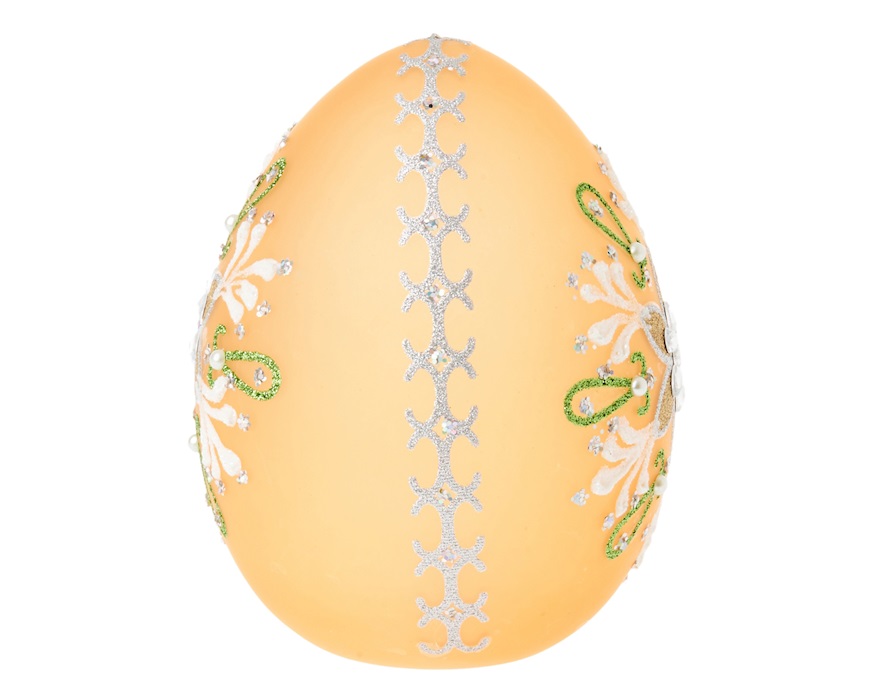 Idea regalo Pasqua Uovo luminoso decorato arancio con luce LED Selezione Zanolli