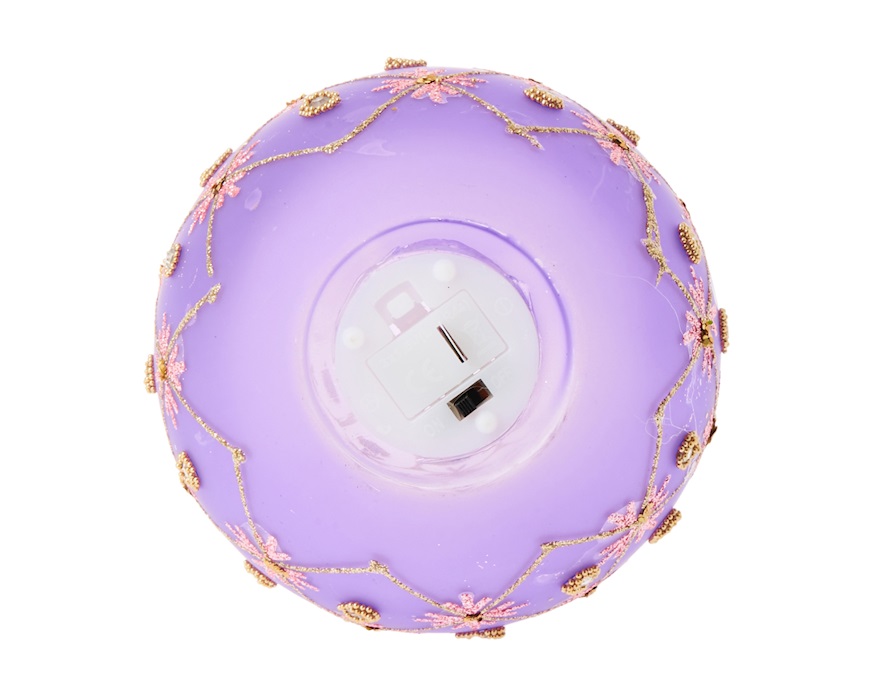 Idea regalo Pasqua Uovo luminoso decorato viola con luce LED Selezione Zanolli