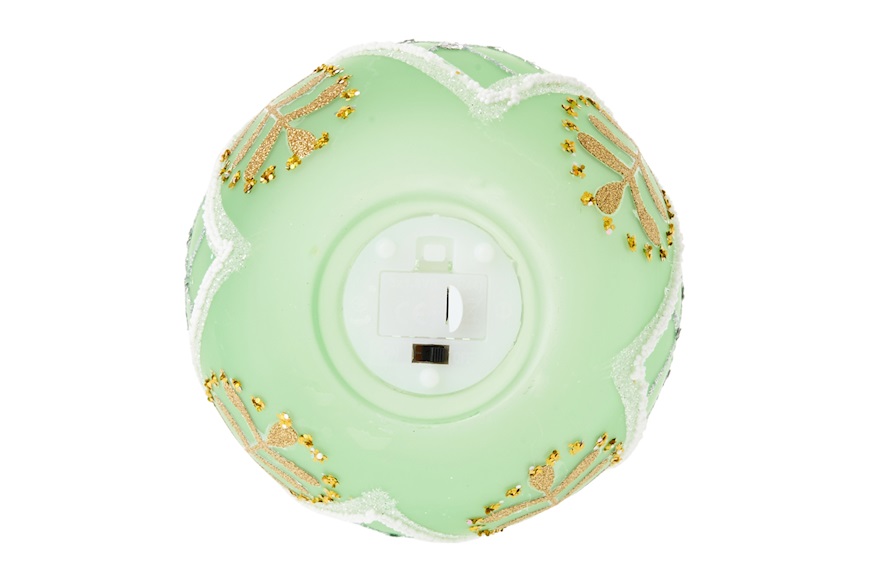 Idea Regalo Pasqua Uovo luminoso decorato verde con luce LED Selezione Zanolli