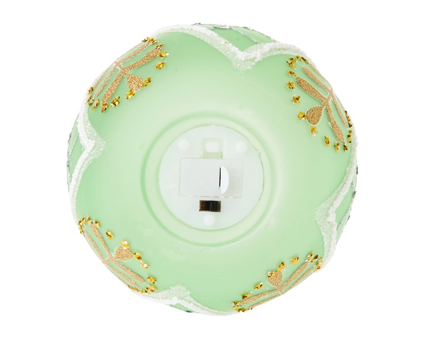 Idea regalo Pasqua Uovo luminoso decorato verde con luce LED Selezione Zanolli
