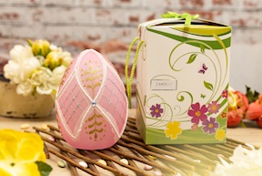 Idea regalo Pasqua Uovo luminoso decorato rosa con luce LED Selezione Zanolli