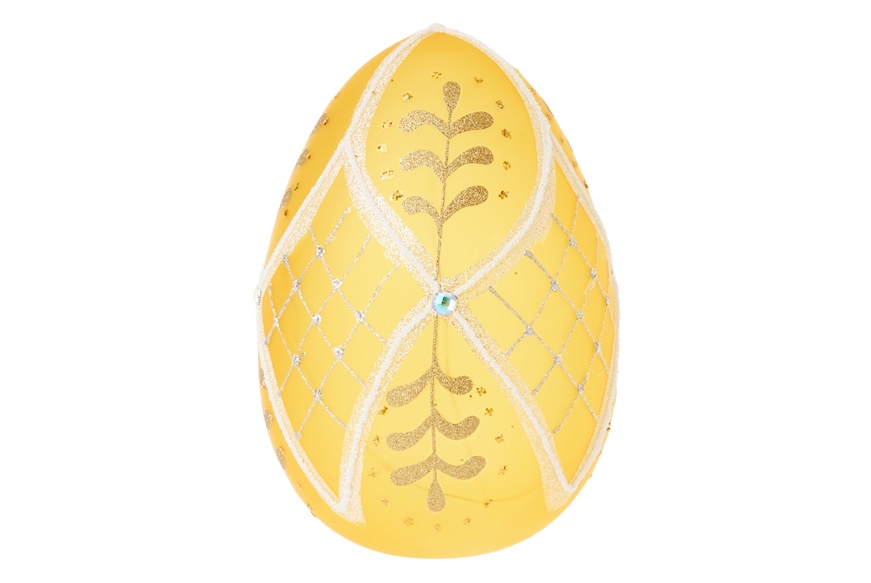 Idea Regalo Pasqua Uovo luminoso decorato giallo con luce LED Selezione Zanolli