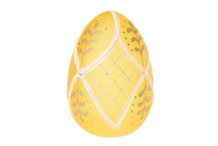 Idea Regalo Pasqua Uovo luminoso decorato giallo con luce LED Selezione Zanolli